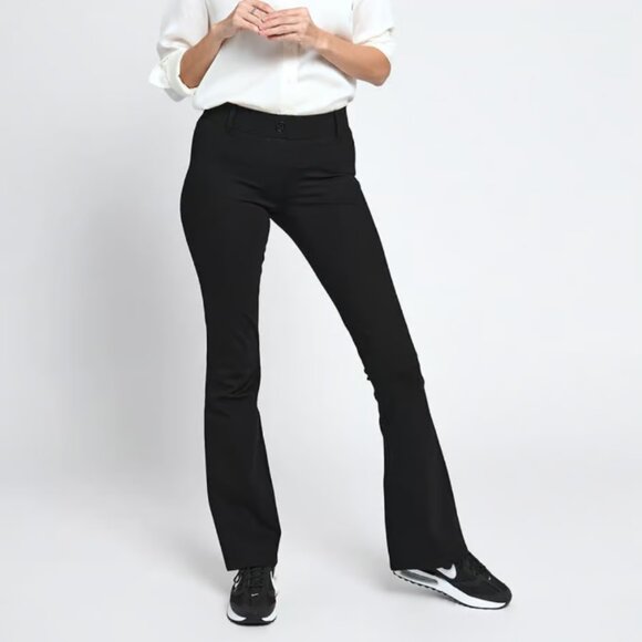 Betabrand Classic Black Pull-on Mid-Rise Bootcut Dress Yoga Pant Size Large - Picture 2 of 13